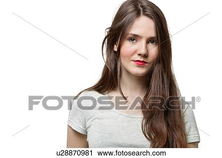 Stock Image - Attractive brunette woman with make up. Fotosearch