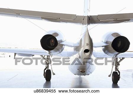 Stock Photography - Back view of private airplane. Fotosearch