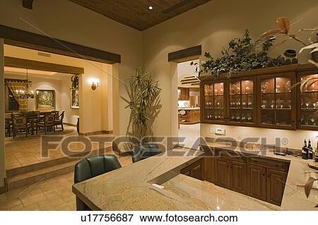 Stock Photo - Bar counter in luxury home. Fotosearch