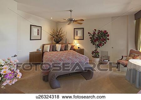 Bedroom interior of luxury manor house View Large Photo Image Stock Photo - Bedroom interior of luxury manor house. Fotosearch