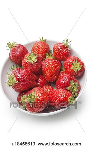 Bowl full of strawberries against white background View Large Photo Image Stock Photo - Bowl full of strawberries against white background. Fotosearch