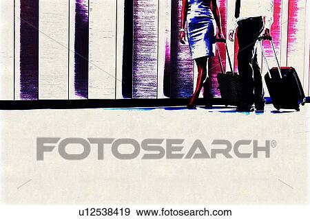 Stock Photo - Businessman and businesswoman attending business conference in a hotel. Fotosearch