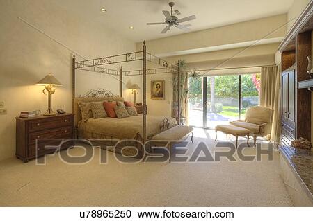 Canopy bed in luxury villa View Large Photo Image Stock Image - Canopy bed in luxury villa. Fotosearch