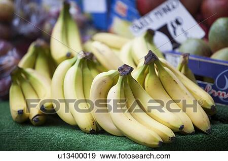 Stock Photo - Close-up of bananas for sale. Fotosearch