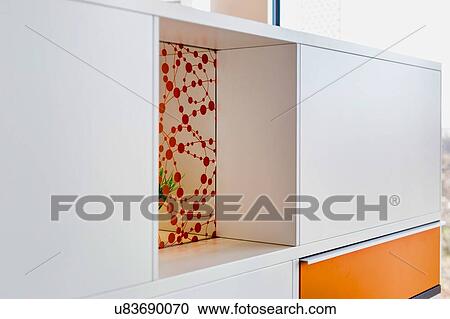 Stock Image - Close up of cabinet in office. Fotosearch