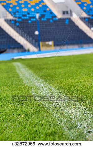 Close up of football pitch in stadium View Large Photo Image Stock Photography - Close up of football pitch in stadium. Fotosearch