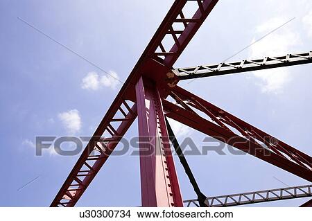 Picture - Close up of red construction crane. Fotosearch