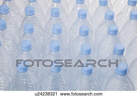 Stock Image - Close-up view of empty plastic bottles. Fotosearch