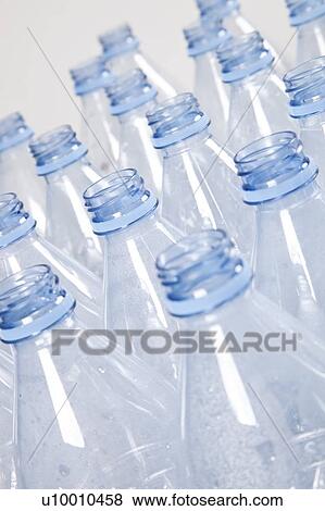 Stock Photo - Close-up view of empty plastic bottles. Fotosearch