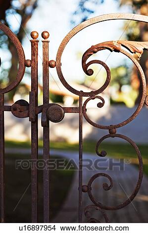 Close-up view of rusted gate View Large Photo Image Picture - Close-up view of rusted gate. Fotosearch