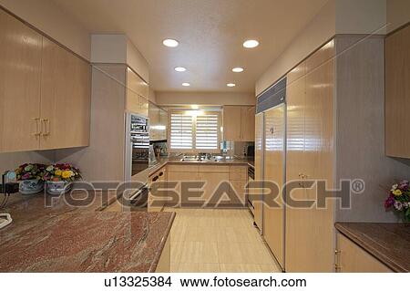 Picture - Contemporary kitchen interior of luxury house. Fotosearch