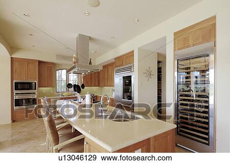 Stock Photo - Contemporary kitchen interior of luxury manor house. Fotosearch