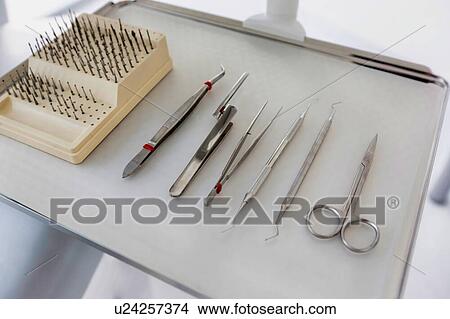 Picture - Dental clinic and dental instruments. Fotosearch