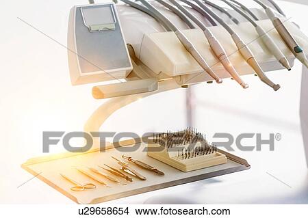 Picture - Dental clinic and dental instruments. Fotosearch