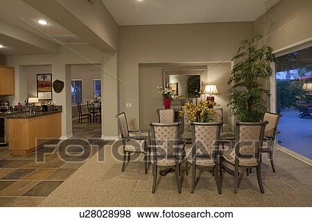 Dining table in room View Large Photo Image Stock Photo - Dining table in room. Fotosearch