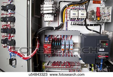 Stock Image - Electronic Circuit board with wires. Fotosearch