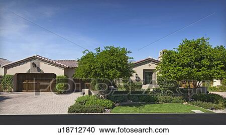 Façade of bungalow across the road View Large Photo Image Stock Image - Façade of bungalow across the road. Fotosearch