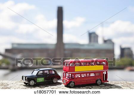 Stock Image - Figurines of London public transports. Fotosearch