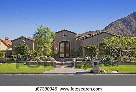 Stock Photography - Front entrance of manor house. Fotosearch