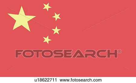 Stock Image - Full-frame shot of Chinese flag. Fotosearch