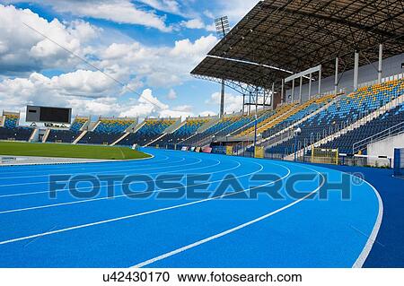 Stock Image - Full length view athlete stadium. Fotosearch