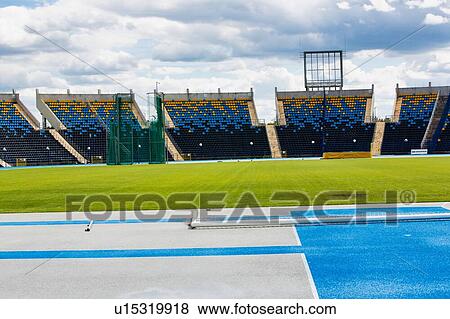 Stock Photo - Full length view of football stadium . Fotosearch