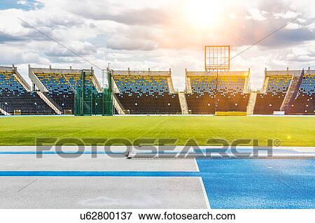 Stock Photo - Full length view of football stadium . Fotosearch