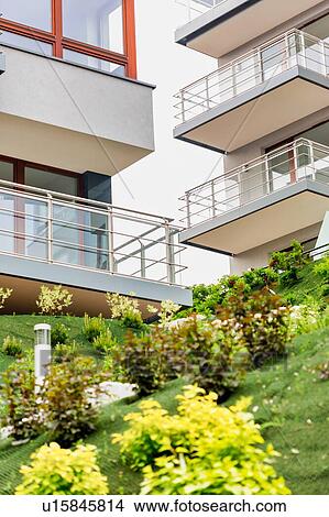 Picture - Full length view of rental apartment business. Fotosearch