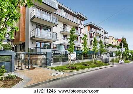 Full length view of rental apartment business View Large Photo Image Stock Photography - Full length view of rental apartment business. Fotosearch