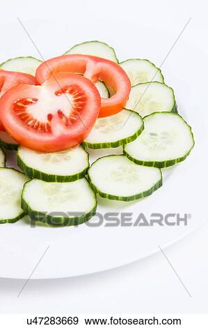 Greek Salad of tomato and cucumber View Large Photo Image Stock Photo - Greek Salad of tomato and cucumber. Fotosearch