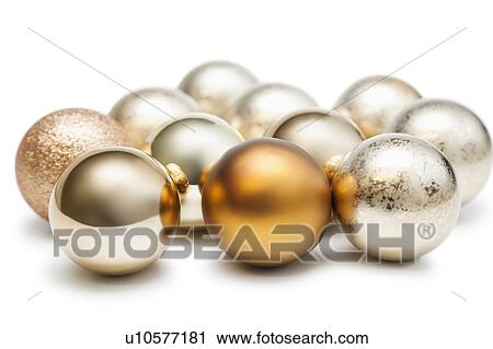 Group of shiny Christmas baubles against white background View Large Photo Image Stock Image - Group of shiny Christmas baubles against white background. Fotosearch