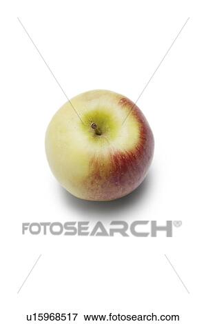 Stock Photo - High angle view of apple against white background. Fotosearch