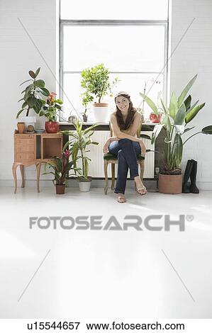 Indoor Gardener View Large Photo Image Stock Photo - Indoor Gardener. Fotosearch