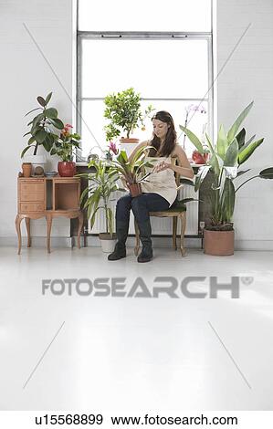 Stock Photo - Indoor Gardener. Fotosearch