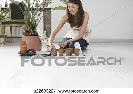 Indoor Gardener View Large Photo Image Stock Photo - Indoor Gardener. Fotosearch