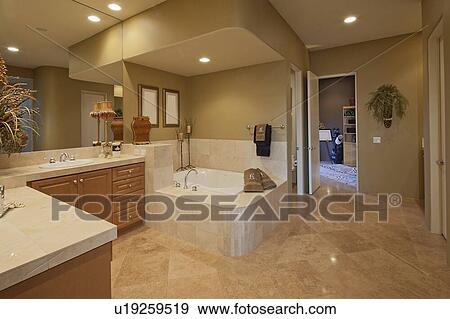 interior of large bathroom View Large Photo Image Stock Photo - interior of large bathroom. Fotosearch