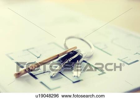 Stock Photograph - Keys and Floor Plans. Fotosearch