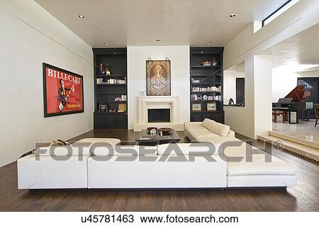 Stock Image - Living room in luxurious new mansion. Fotosearch