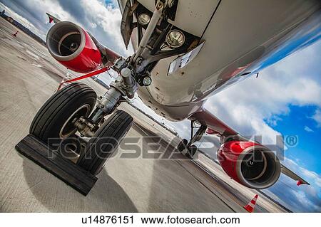 Low angle view of airplane in airport View Large Photo Image Stock Image - Low angle view of airplane in airport. Fotosearch