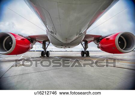 Low angle view of airplane in airport View Large Photo Image Stock Photograph - Low angle view of airplane in airport. Fotosearch