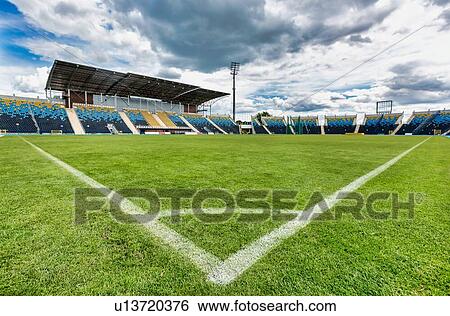 Low angle view of football stadium View Large Photo Image Stock Photograph - Low angle view of football stadium. Fotosearch