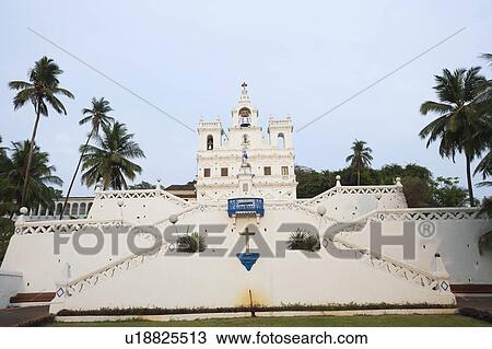 Low angle view of Our Lady Of the Immaculate Conception Church, Panajim, Goa, India View Large Photo Image Stock Image - Low angle view of Our Lady Of the Immaculate Conception Church, Panajim, Goa, India. Fotosearch
