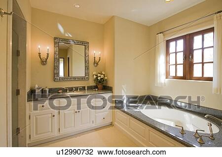 Luxurious bathroom interior of mansion View Large Photo Image Stock Image - Luxurious bathroom interior of mansion. Fotosearch