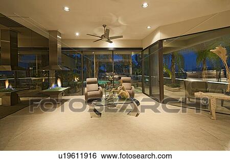 Stock Photograph - Luxurious living room in modern mansion. Fotosearch