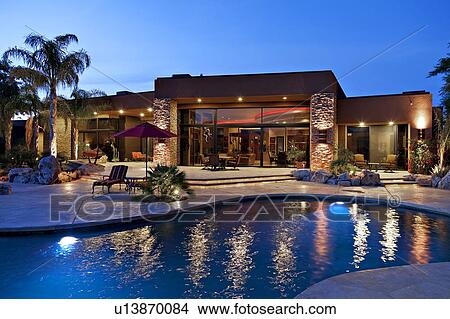 Luxurious mansion with swimming pool View Large Photo Image Picture - Luxurious mansion with swimming pool. Fotosearch