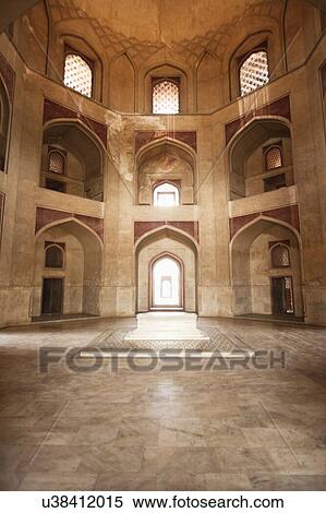 Stock Photography - Main tomb chamber, Humayun's tomb, UNESCO World Heritage Site, New Delhi, India. Fotosearch