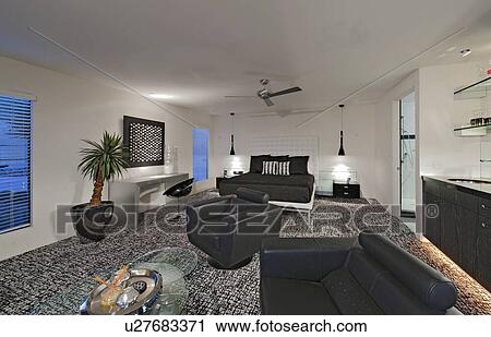 Stock Image - Modern living room in mansion. Fotosearch