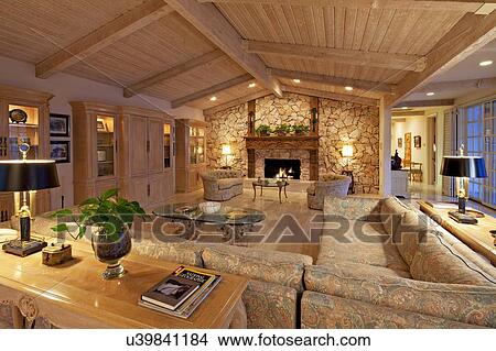 Modern living room interior of luxury manor house View Large Photo Image Picture - Modern living room interior of luxury manor house. Fotosearch