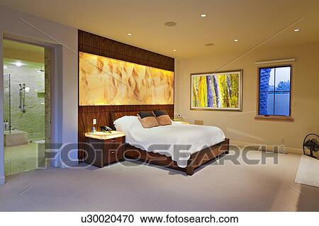 Modern master bedroom interior design in luxurious manor house View Large Photo Image Stock Image - Modern master bedroom interior design in luxurious manor house. Fotosearch