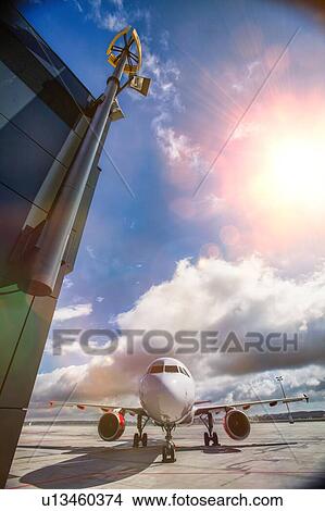 Picture - Photo of airplane in airport. Fotosearch